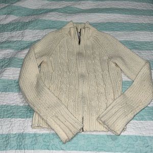 Chunky Cable Knit Zip Sweater